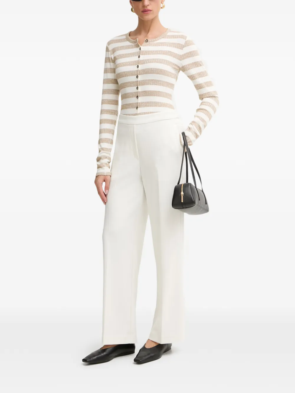 rag & bone Gestreept geribbeld vest Beige
