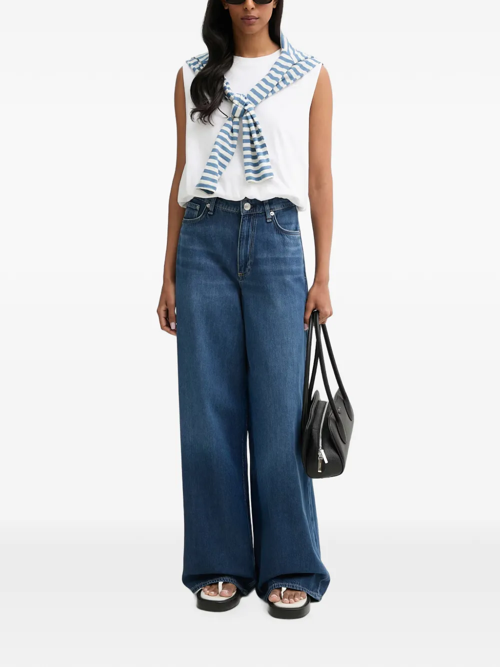 rag & bone Mica top met elastische zoom Wit