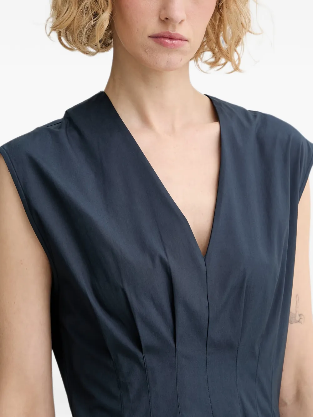 rag & bone Geplooide midi-jurk Blauw
