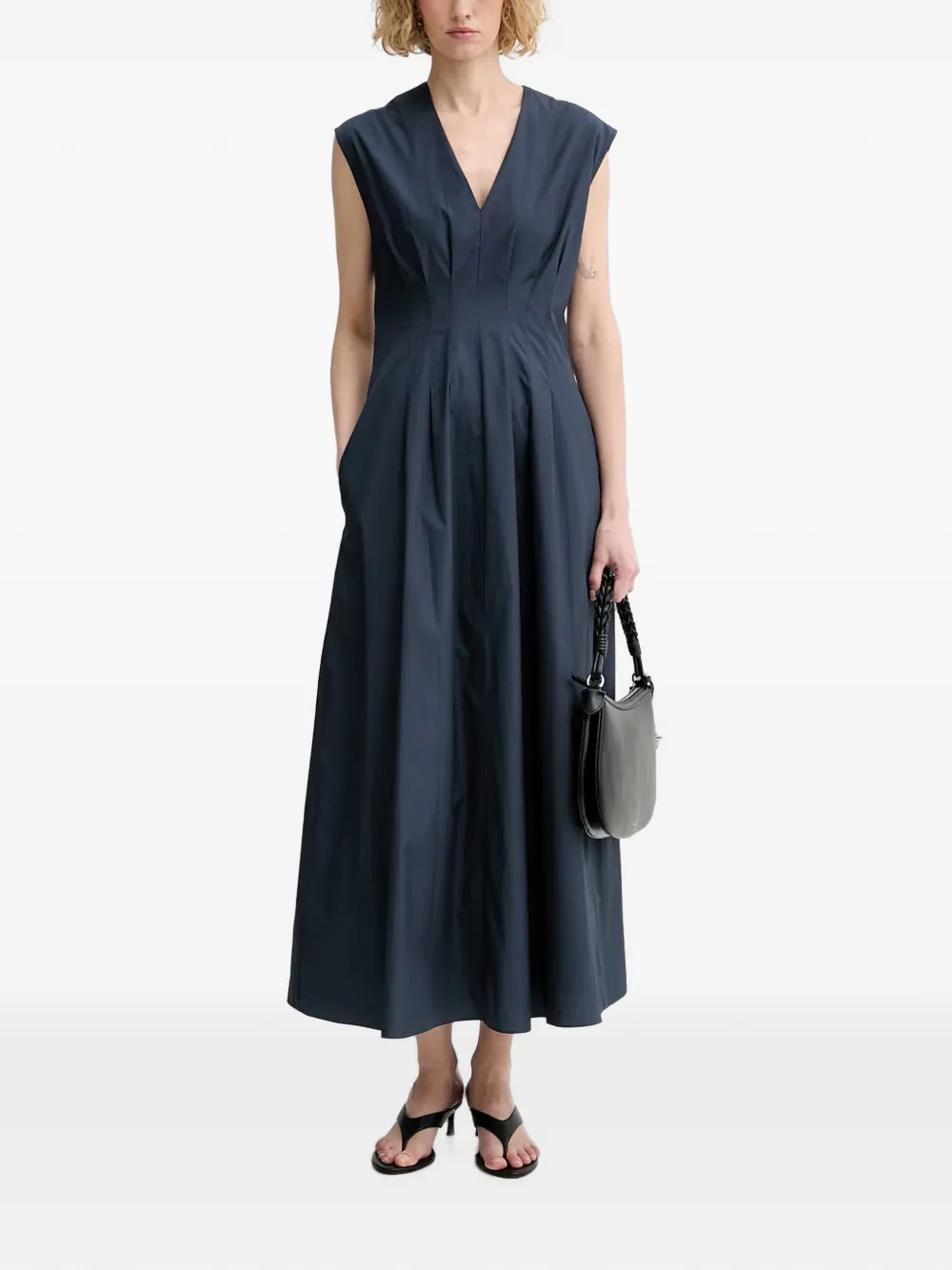 rag & bone Geplooide midi-jurk Blauw