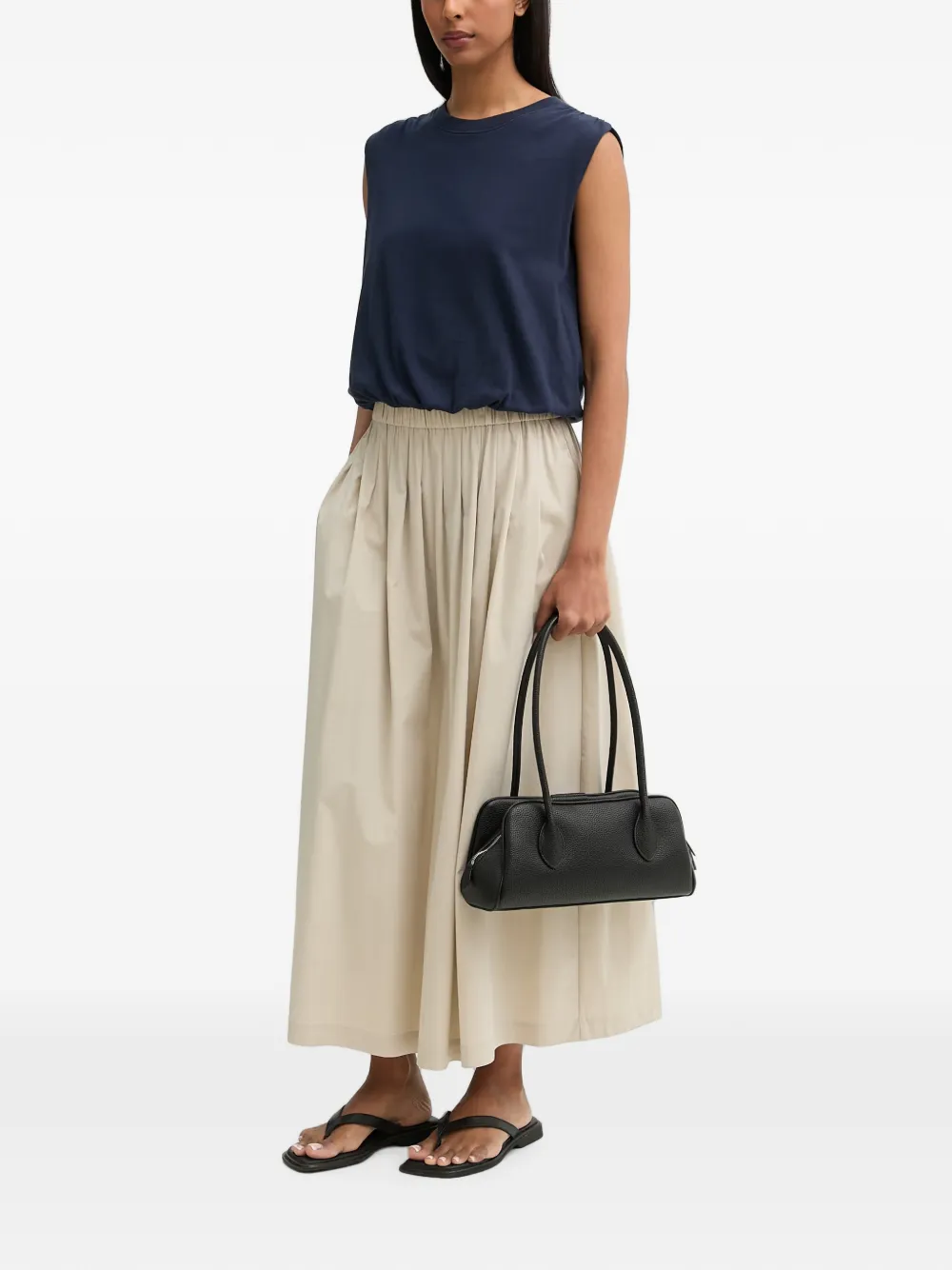 rag & bone Mica top met ruches op de schouders Blauw
