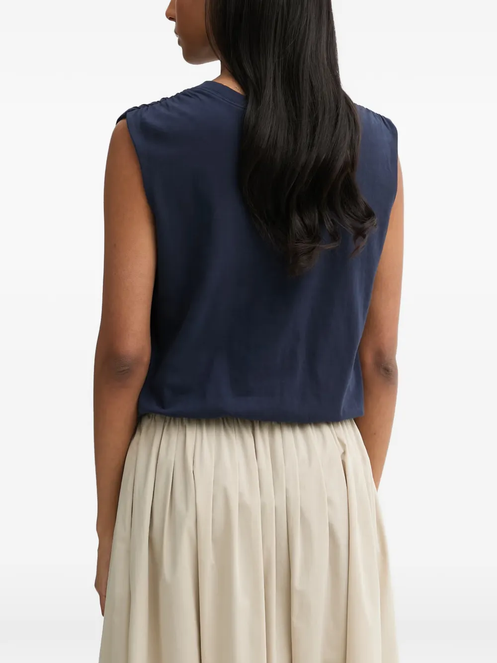 rag & bone Mica top met ruches op de schouders Blauw
