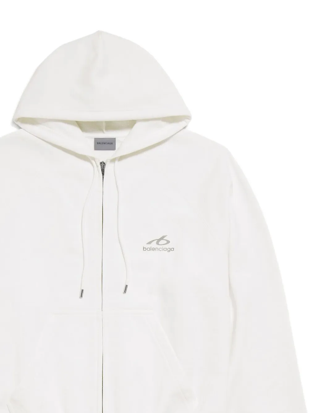 Balenciaga Hoodie met logoprint en rits Beige