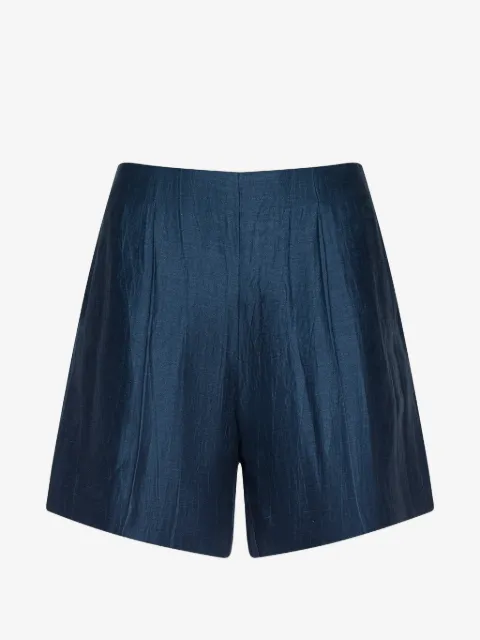 L'Agence Hadleigh pleated linen shorts