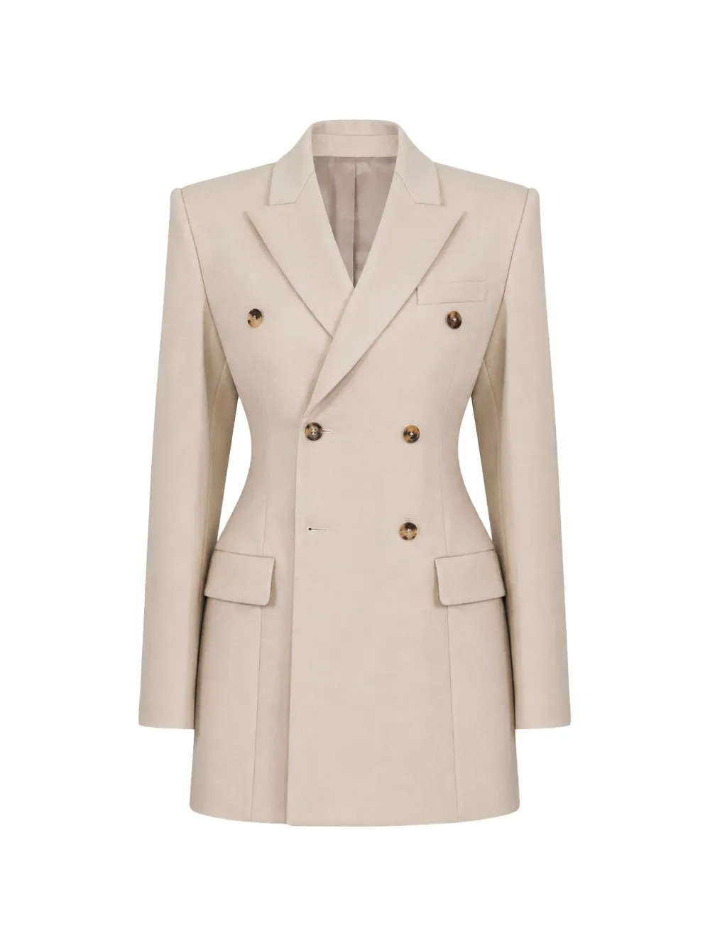 WARDROBE.NYC double-breasted contour blazer - Neutrals