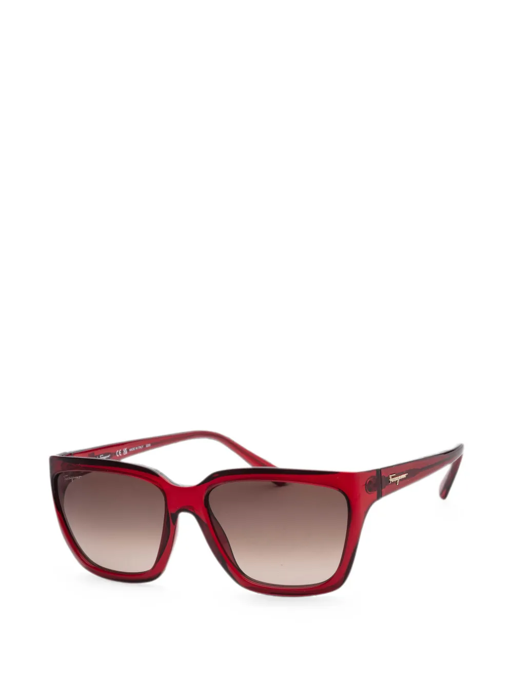 Ferragamo Eyewear Zonnebril met vierkant montuur Rood