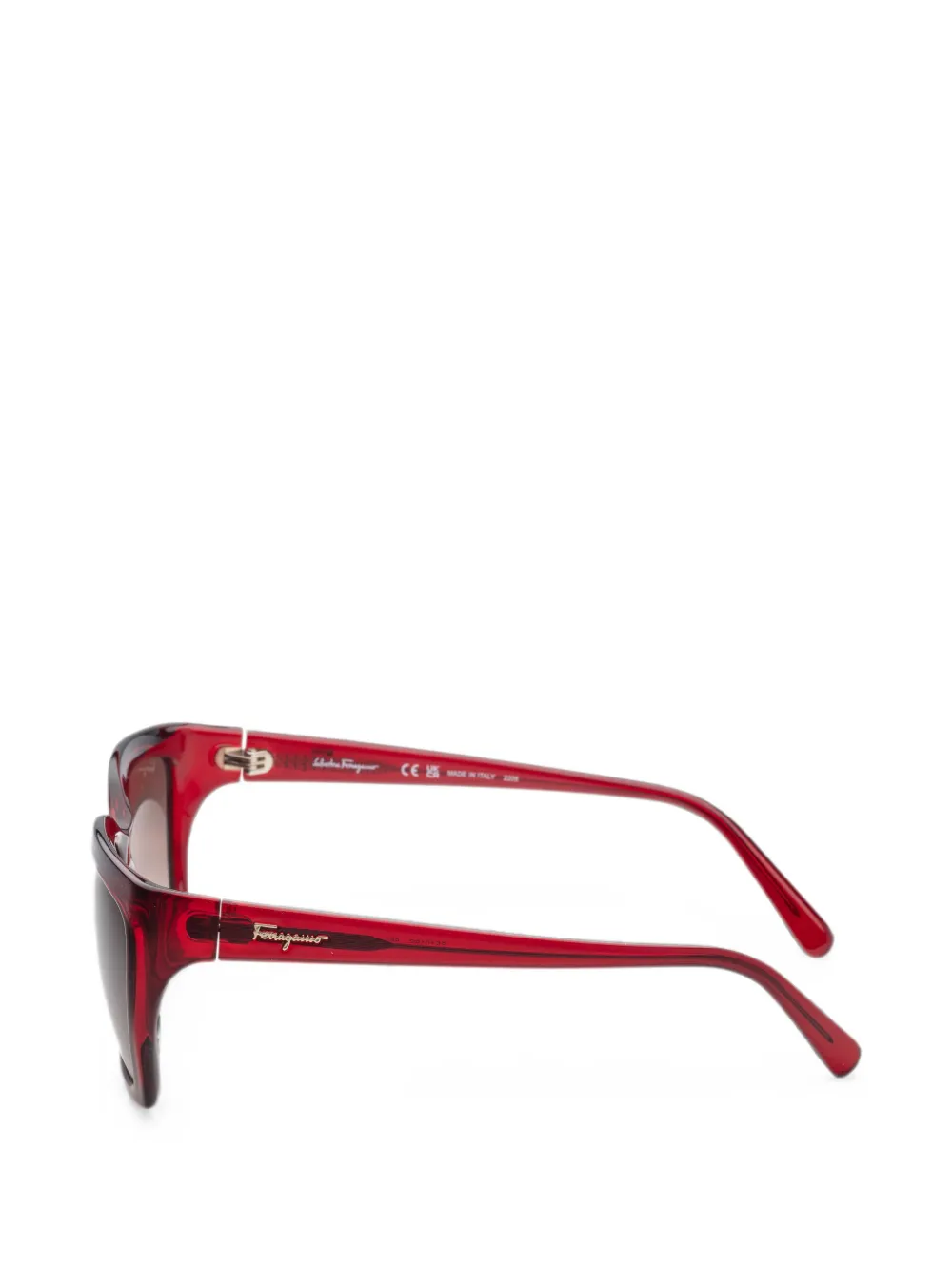 Ferragamo Eyewear Zonnebril met vierkant montuur Rood