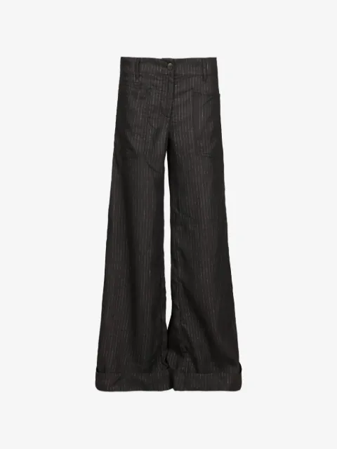 Hannes Roether pinstripe-pattern wide-leg trousers