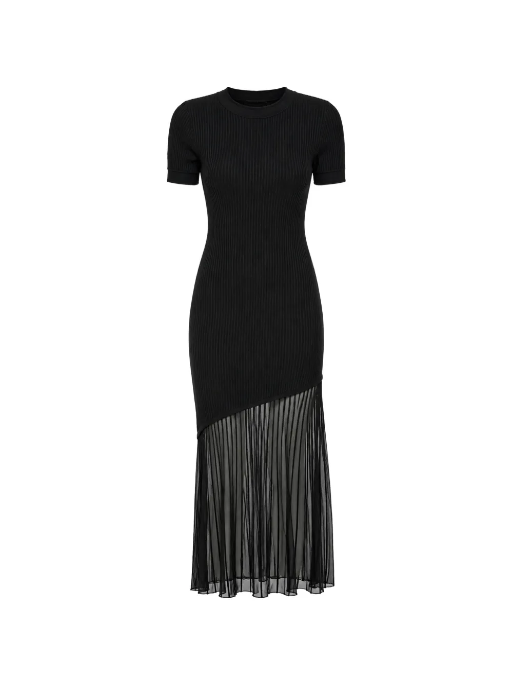 Claudie Pierlot Abito asimmetrico a coste - Nero