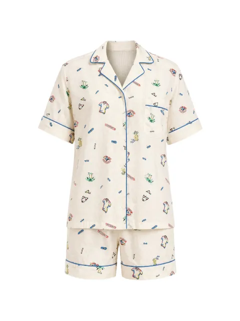 Polo Ralph Lauren graphic-print piped pajamas