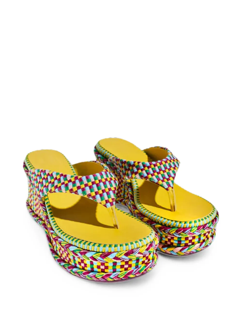 AMAMBAIH Ramona woven-design sandals Geel