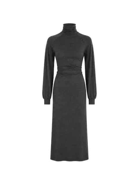 Petar Petrov twist-detail high-neck long-sleeve midi dress