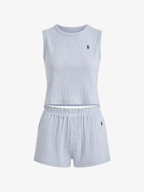 Polo Ralph Lauren Ribgebreide pyjama met geborduurd logo