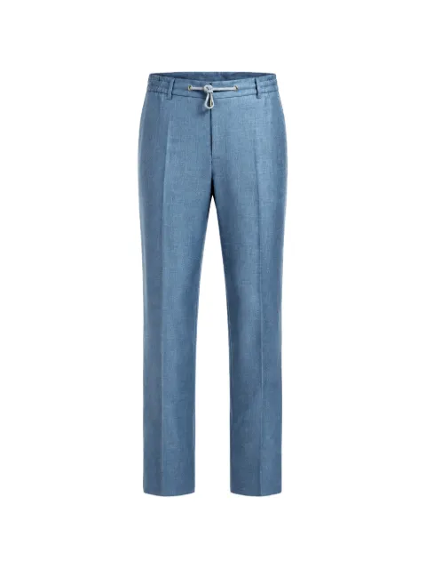 Eleventy drawstring pressed-crease trousers