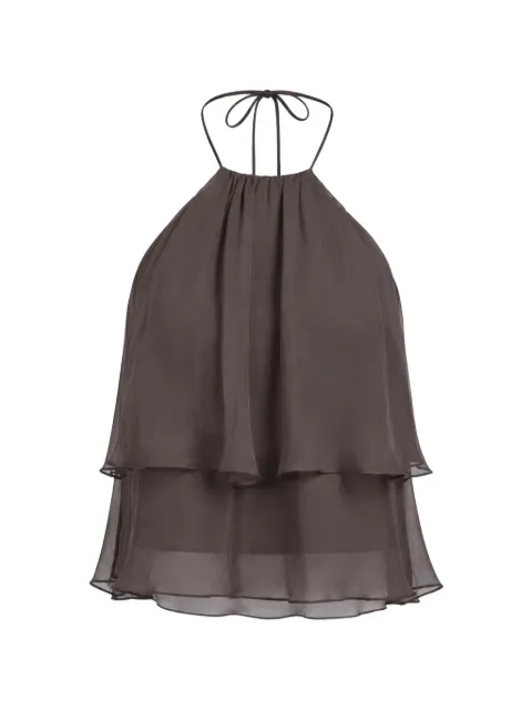 The Sei top con cuello halter y volantes