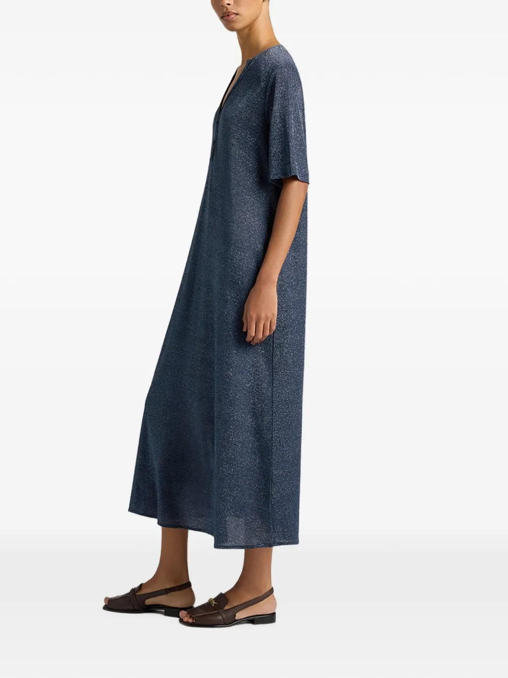 MOMONÌ Penelope jersey jurk Blauw