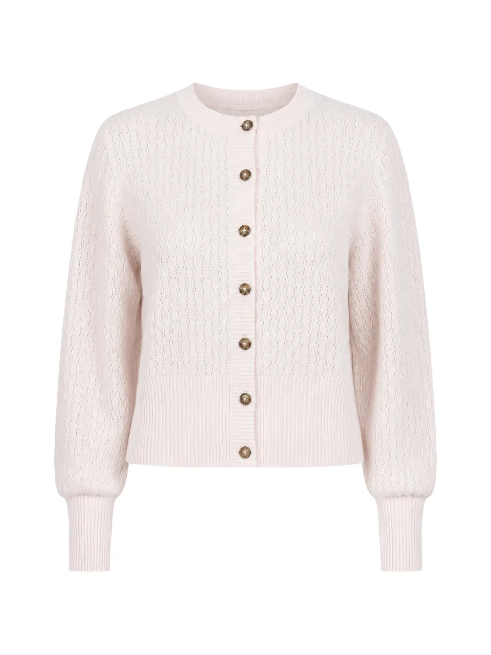 Le Kasha Gaya pointelle-knit cardigan - Nude