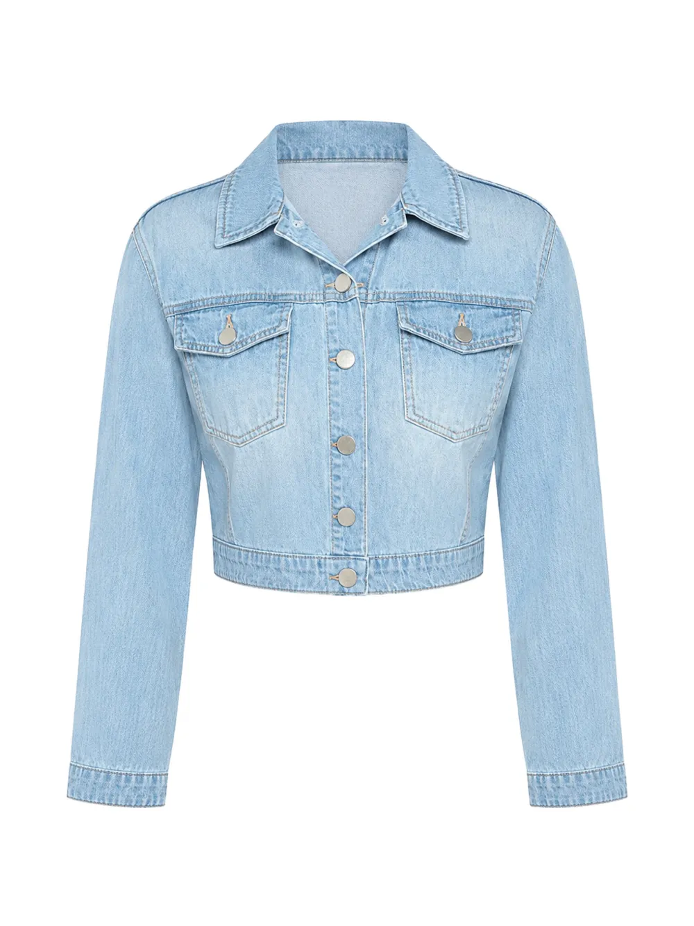 L'Agence Giacca Dakota denim crop - Blu
