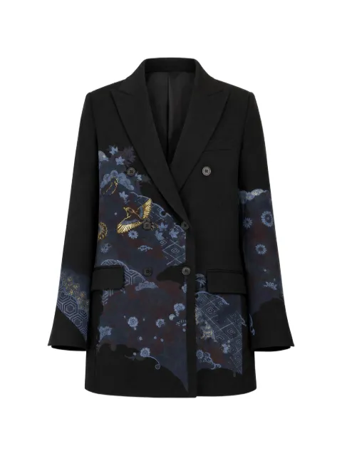 IBRIGU graphic-print embroidered blazer