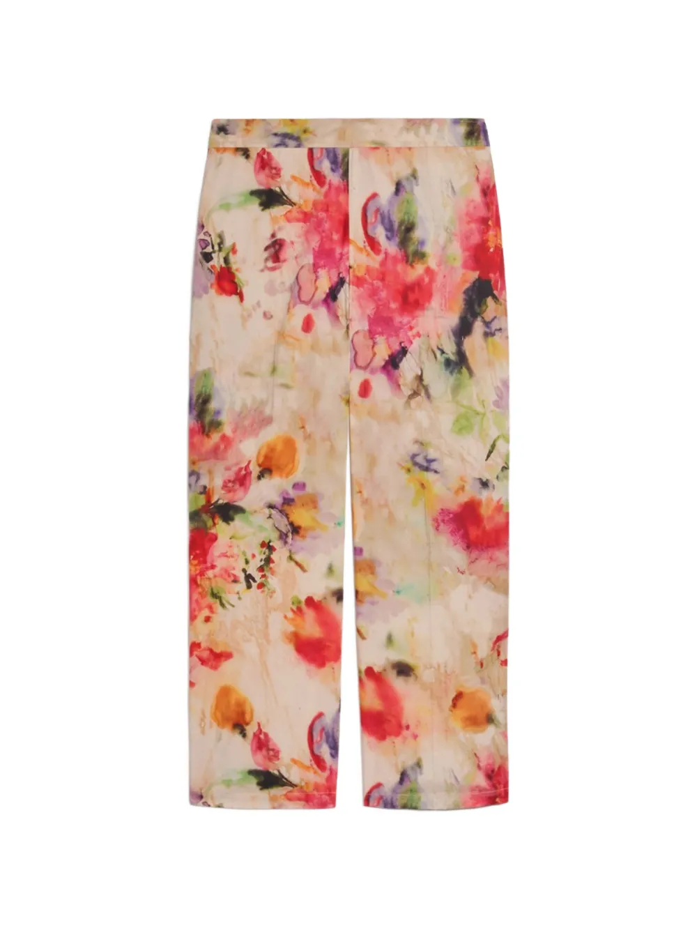 MOMONÌ Vejo broek met bloemenprint Beige