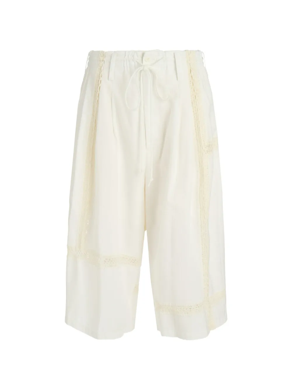 Y's Pantaloni con dettagli in pizzo - Bianco