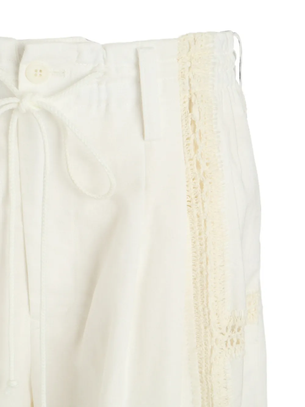 Y's Broek met kanten details Wit