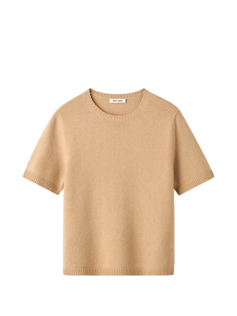 Soft Goat Oversized Knitted T-shirt In Nude
