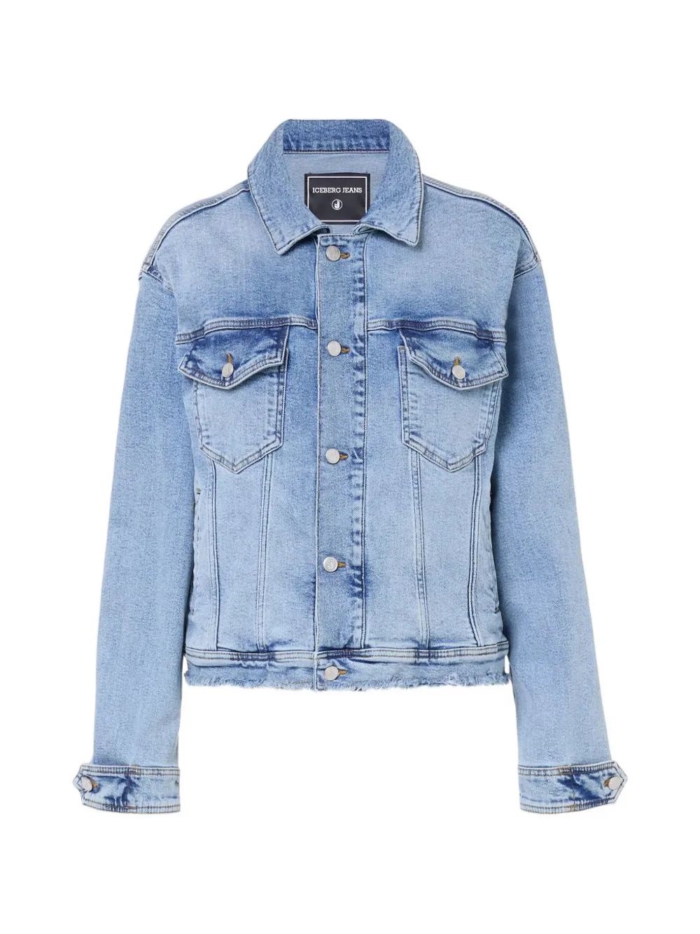 Iceberg Ausgeblichene Jacke mit ausgefranstem Saum - Blau