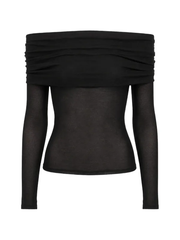 Petar Petrov Bodywork Off-shoulder Blouse in Black