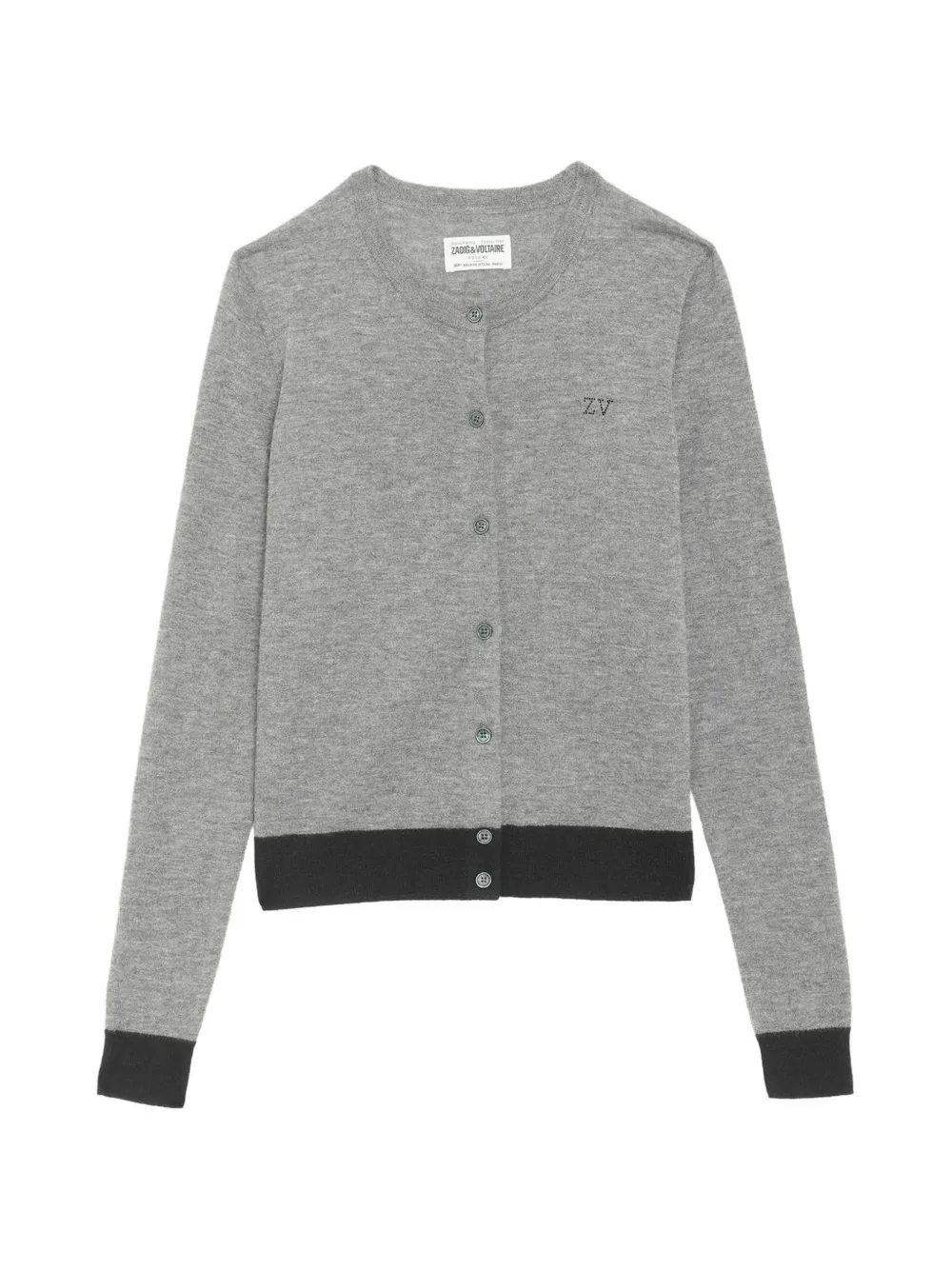 Zadig&Voltaire Missya logo-embroidered cashmere cardigan - Grey