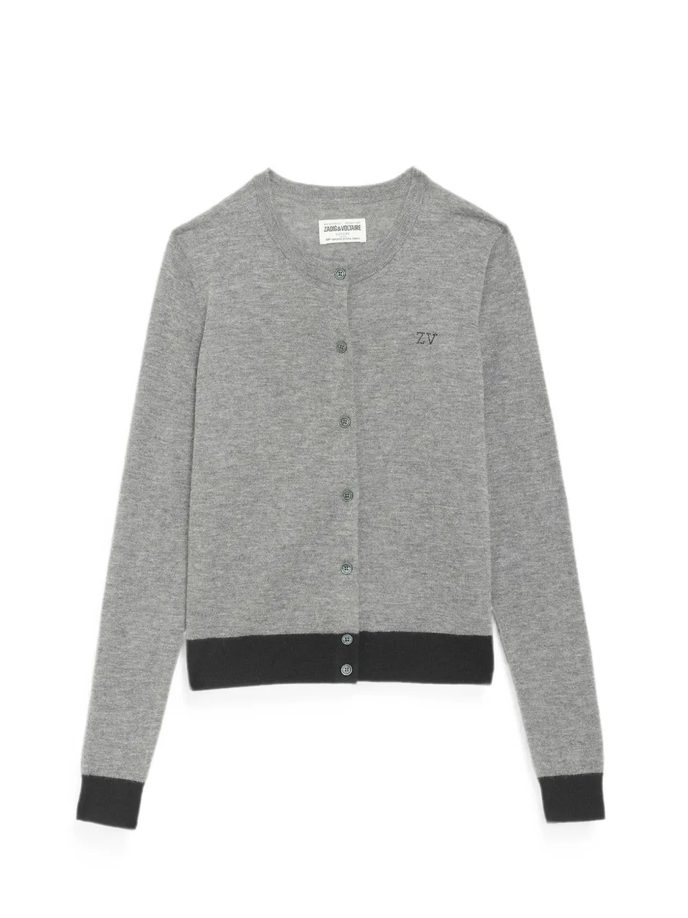 Zadig&Voltaire Missya kasjmier vest met geborduurd logo Grijs
