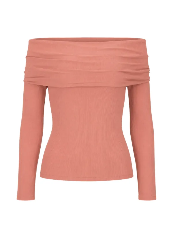 Petar Petrov Off-shoulder Silk Top in Pink