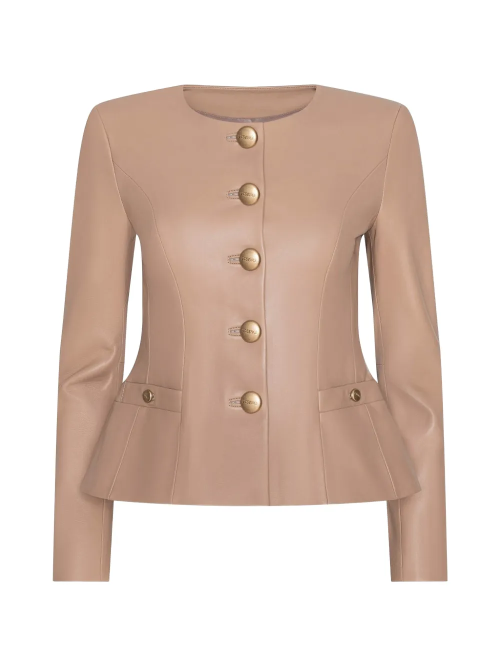 L'Agence Mariella peplum-hem blazer - Nude