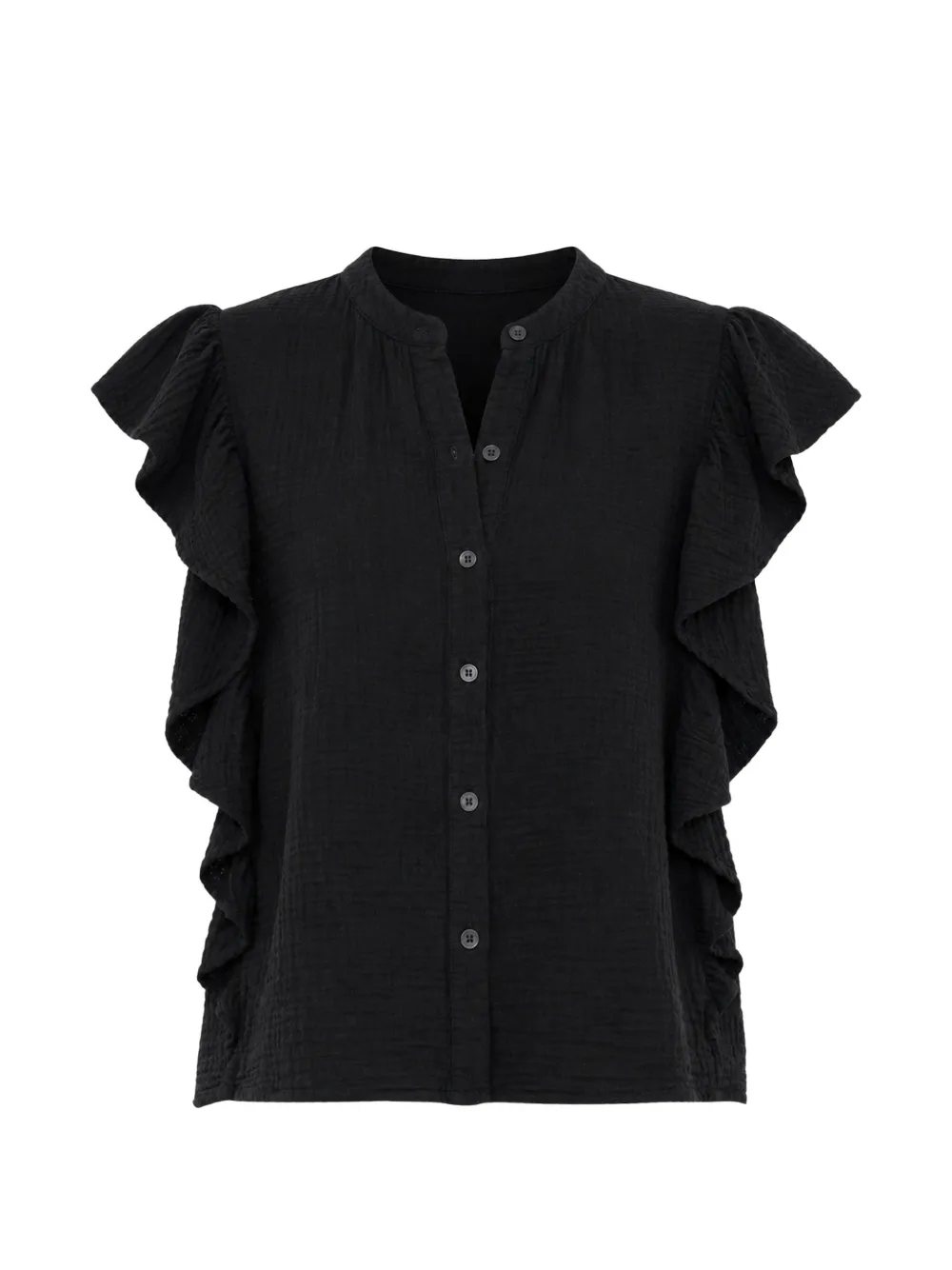 Xirena Blusa Ashlyn con ruches - Nero