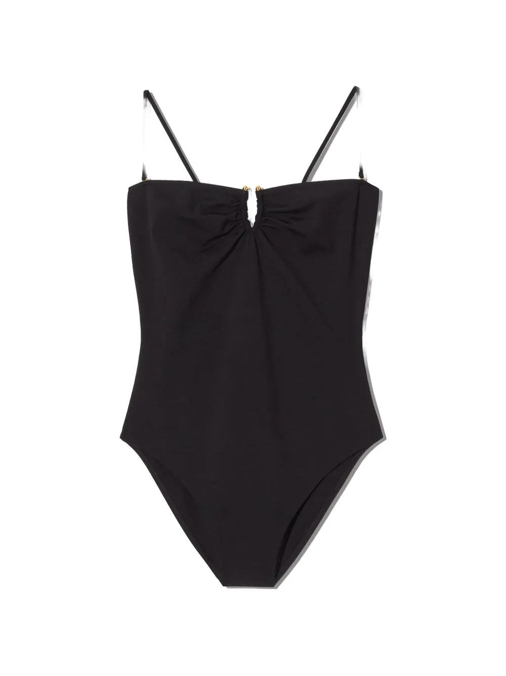Nili Lotan Ruched-detail Spaghetti-strap Swimsuit In Black