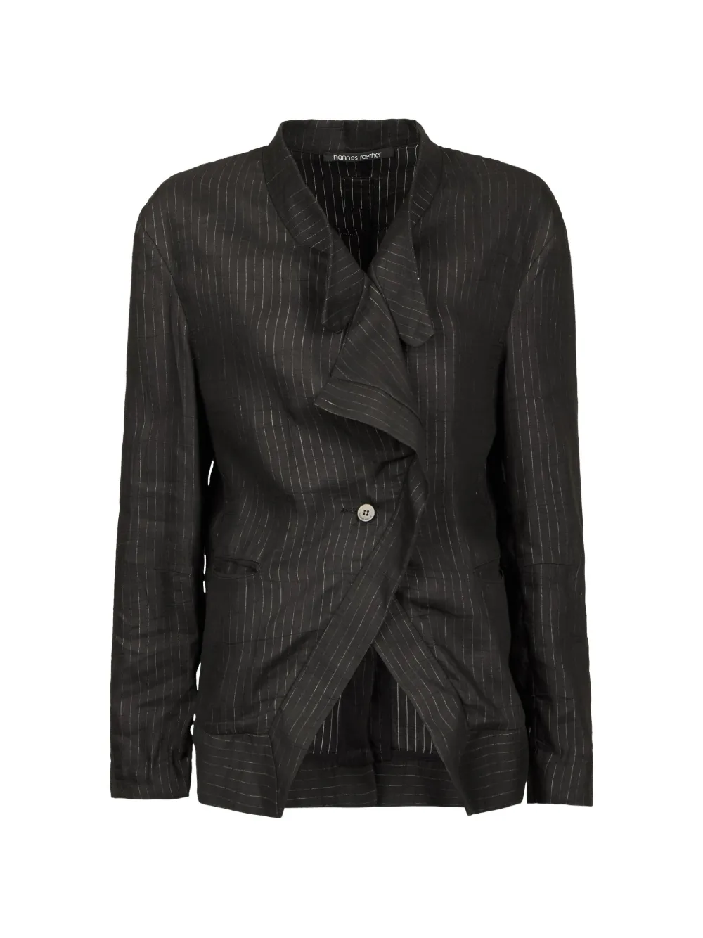 Hannes Roether pinstripe draped blazer - Schwarz