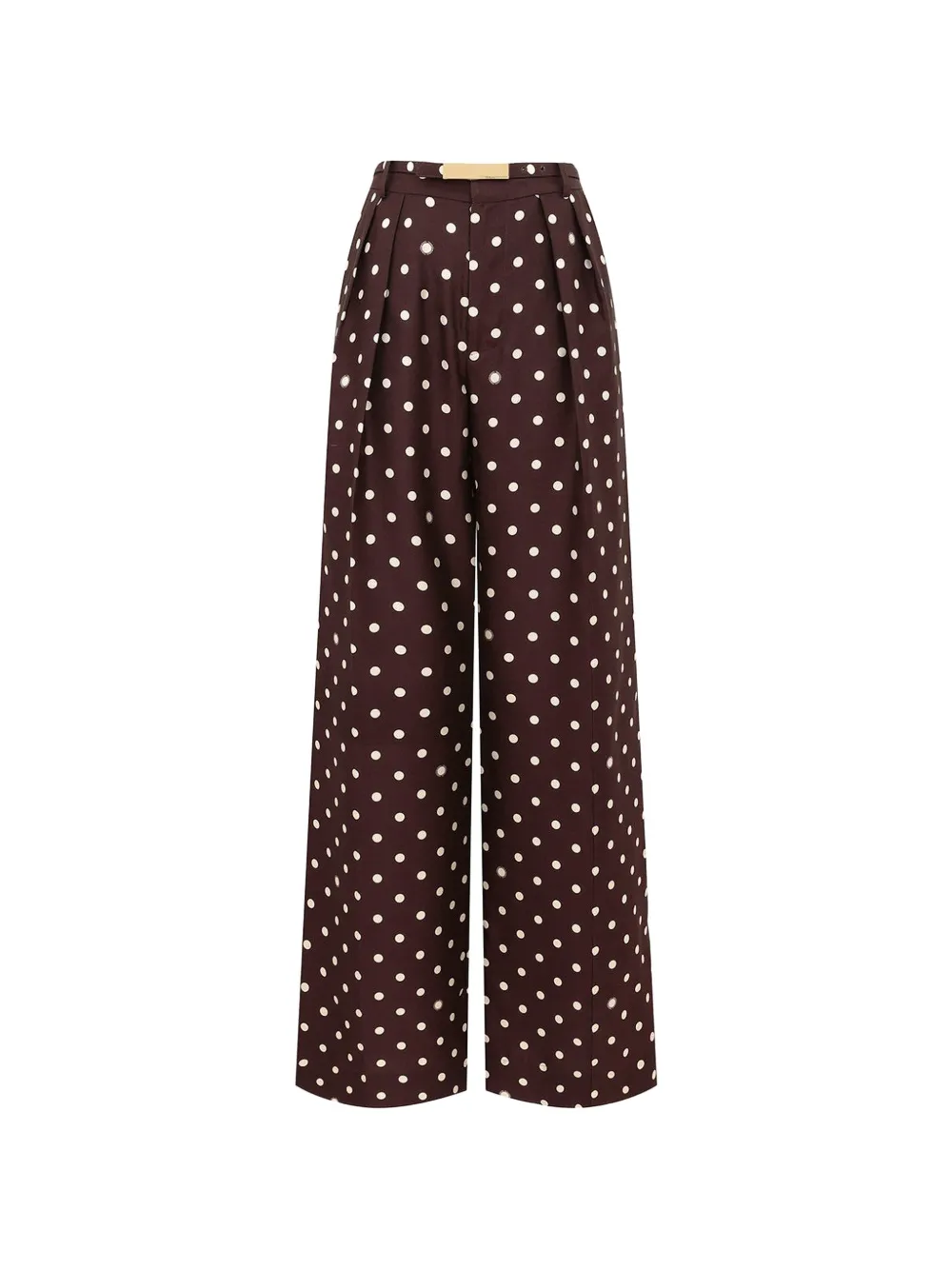ZIMMERMANN polka-dot pleated trousers - Brown