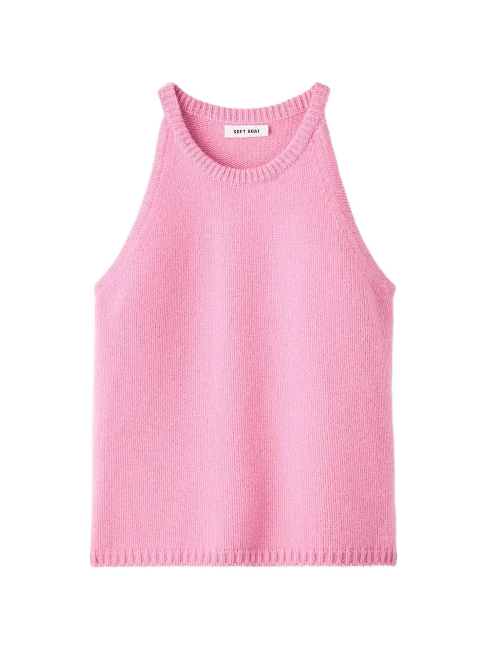 Soft Goat Top in maglia con bordo a coste - Rosa