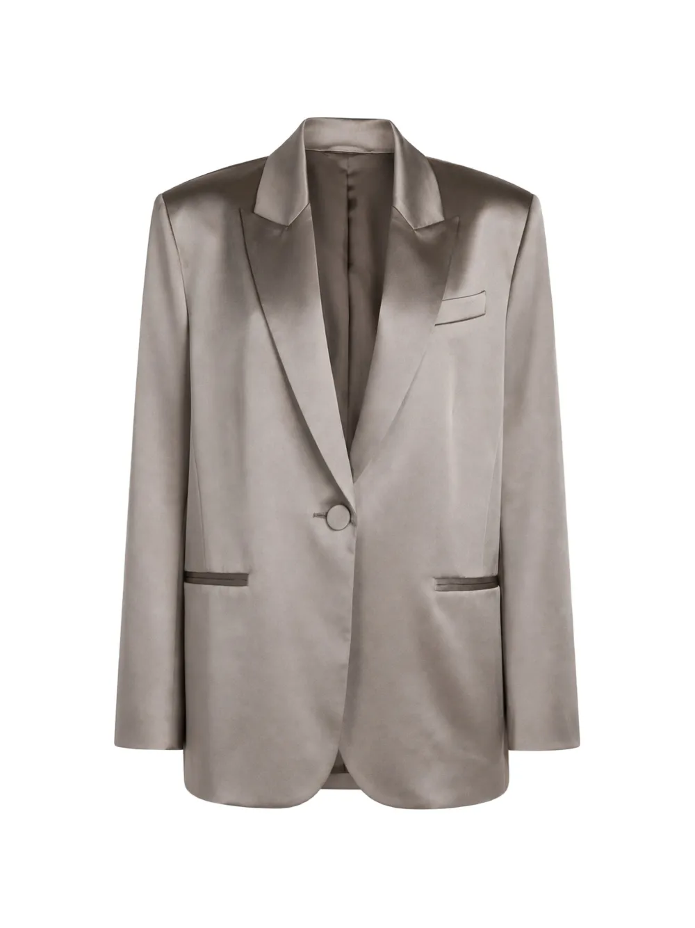 The Sei single-breasted oversized silk blazer - Grau