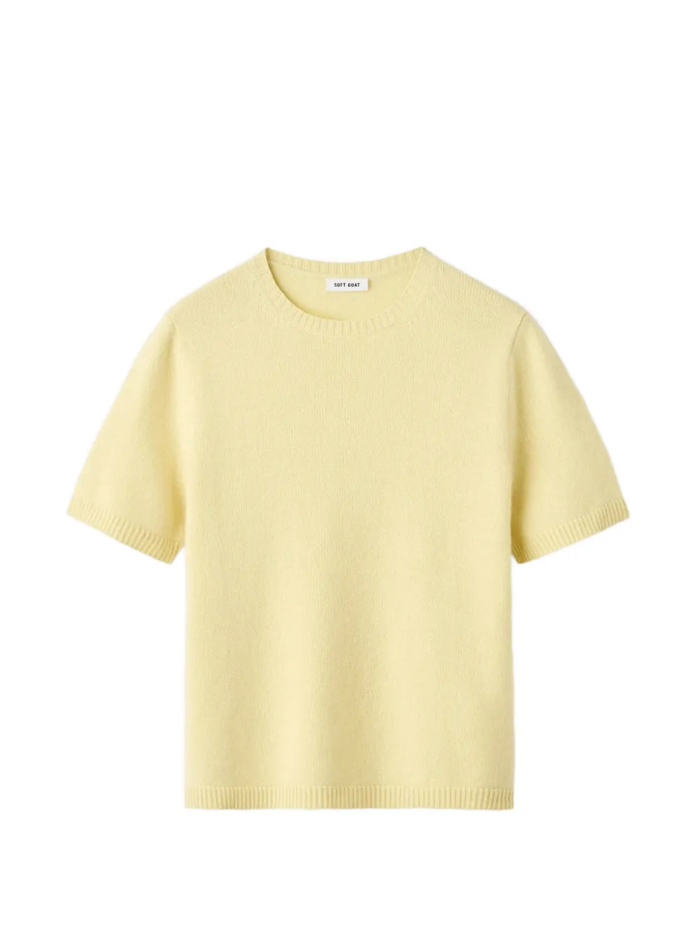 Soft Goat short-sleeve knitted sweater - Yellow