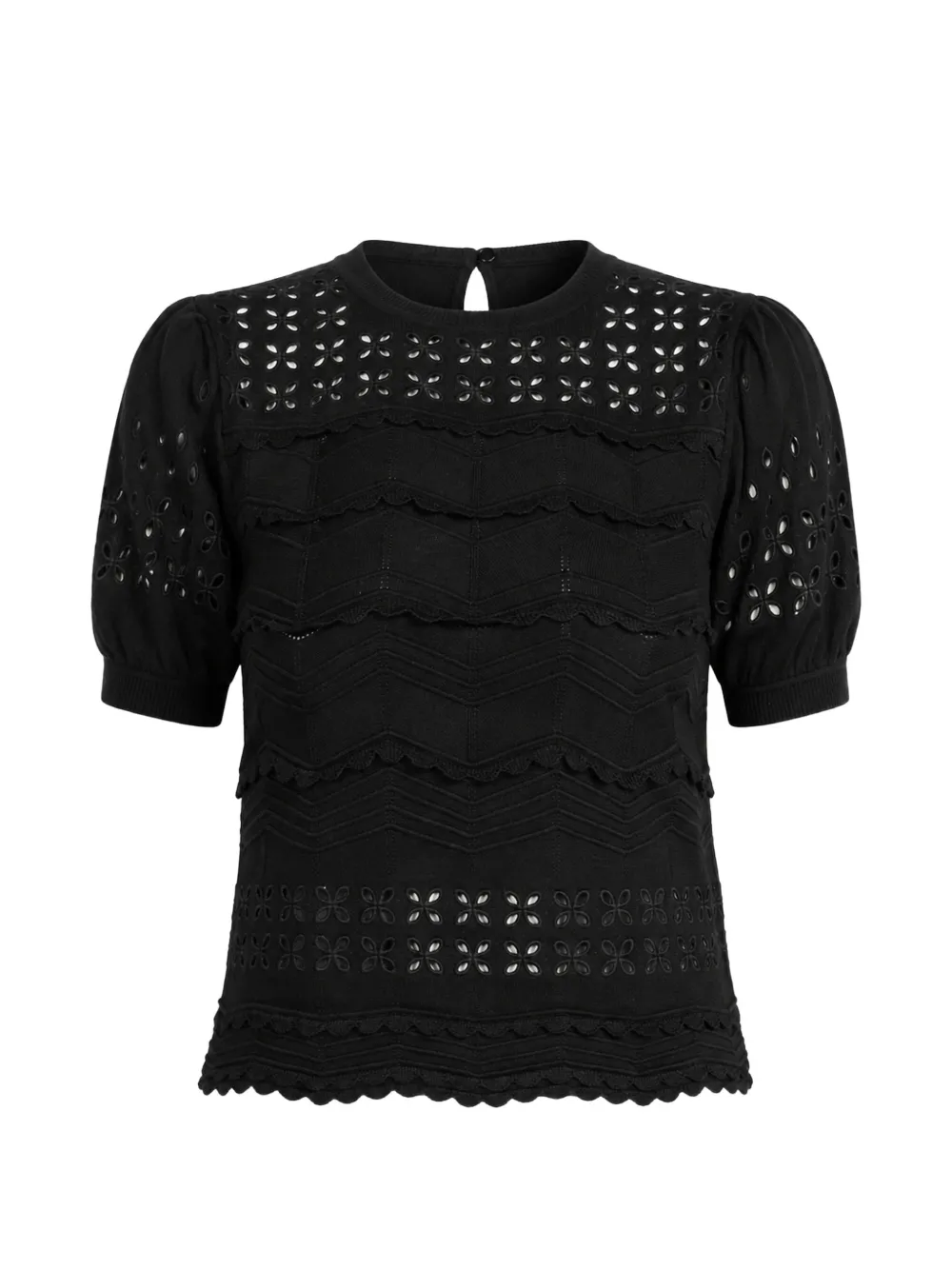 Ulla Johnson Top Marcelena in pizzo sangallo - Nero