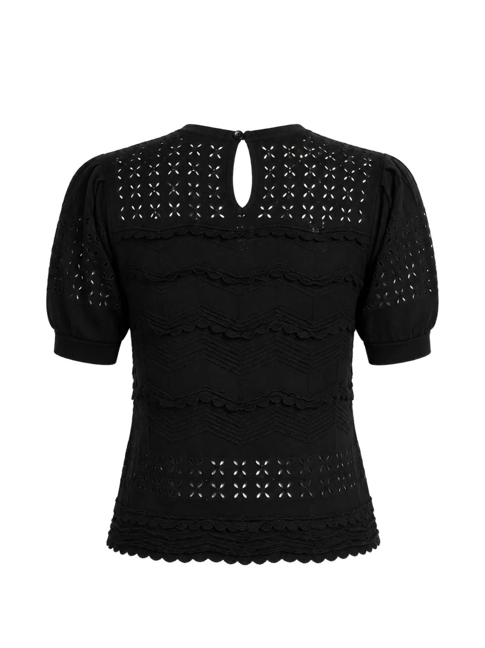 Ulla Johnson Marcelena broderie anglaise top Zwart