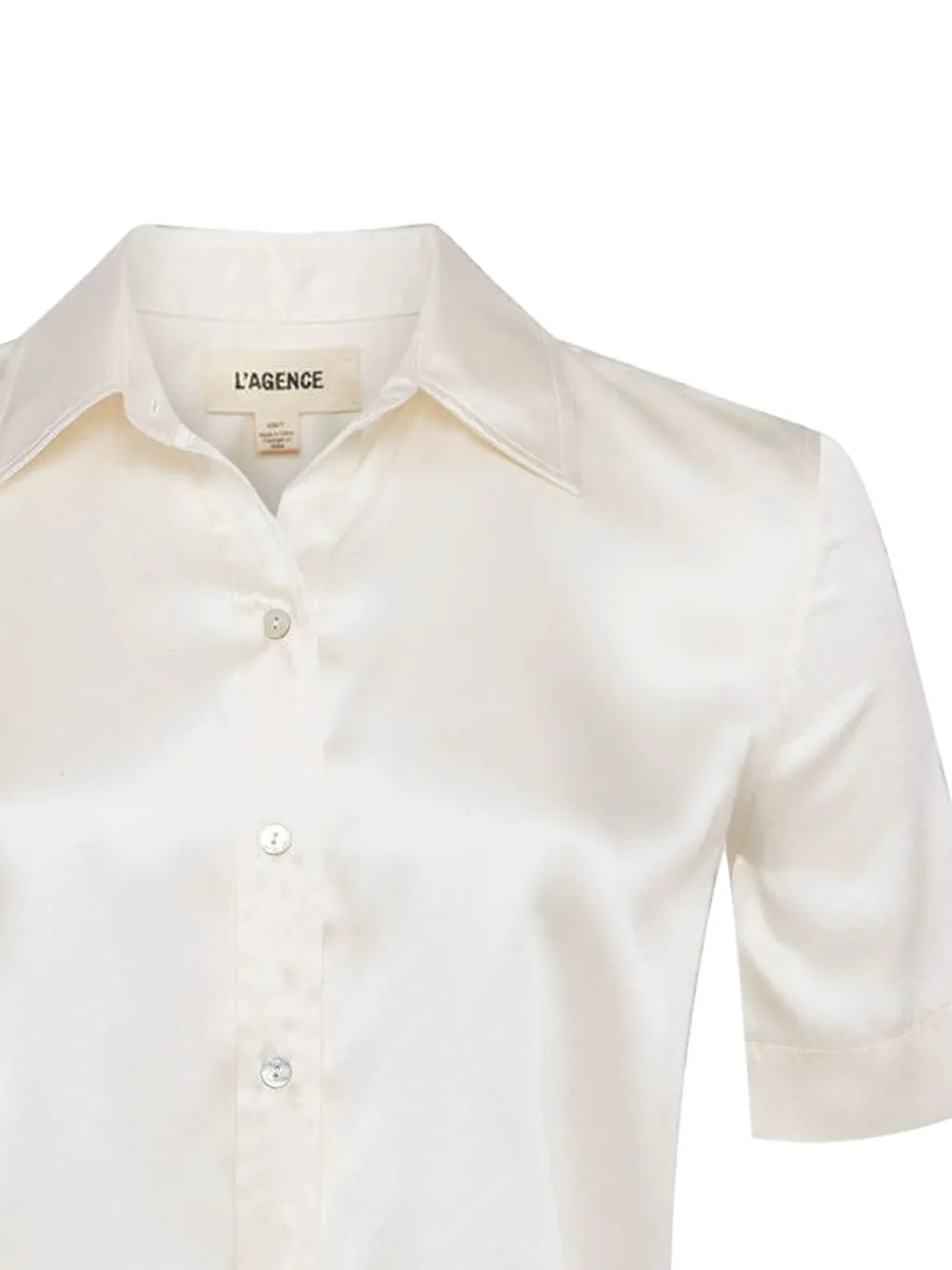 L'Agence Ellah blouse met korte mouwen Beige