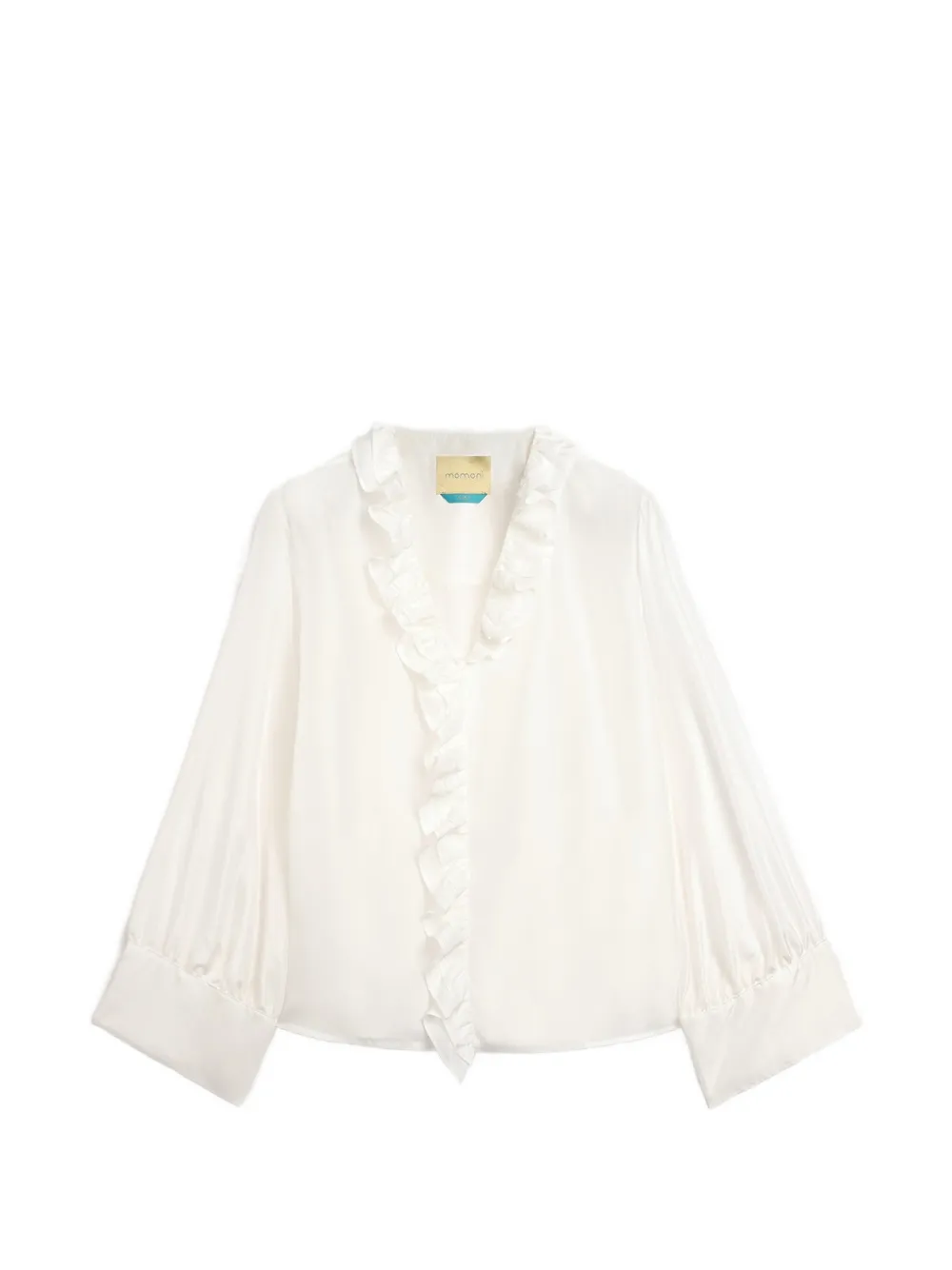 MOMONÌ Blusa Montoya con ruches - Bianco