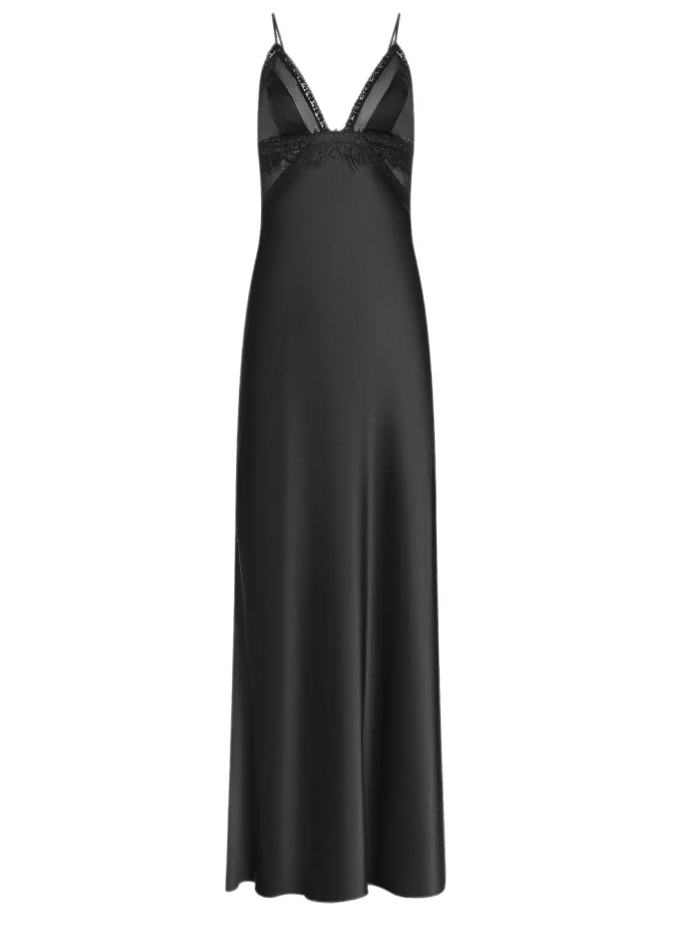 L'Agence Elsa maxi-jurk met afwerking van kant Zwart
