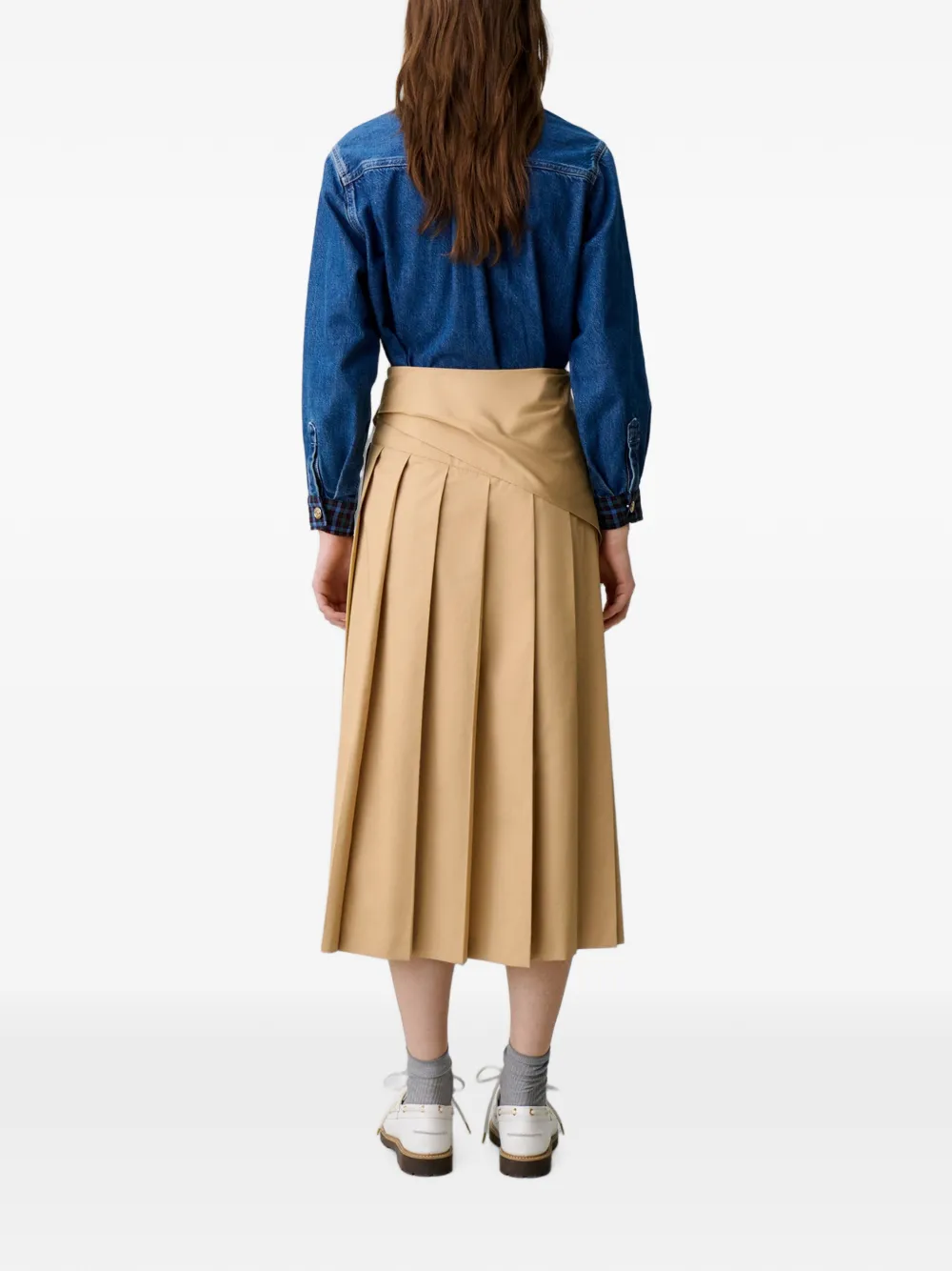 Claudie Pierlot Midi-rok met wikkel-design Beige