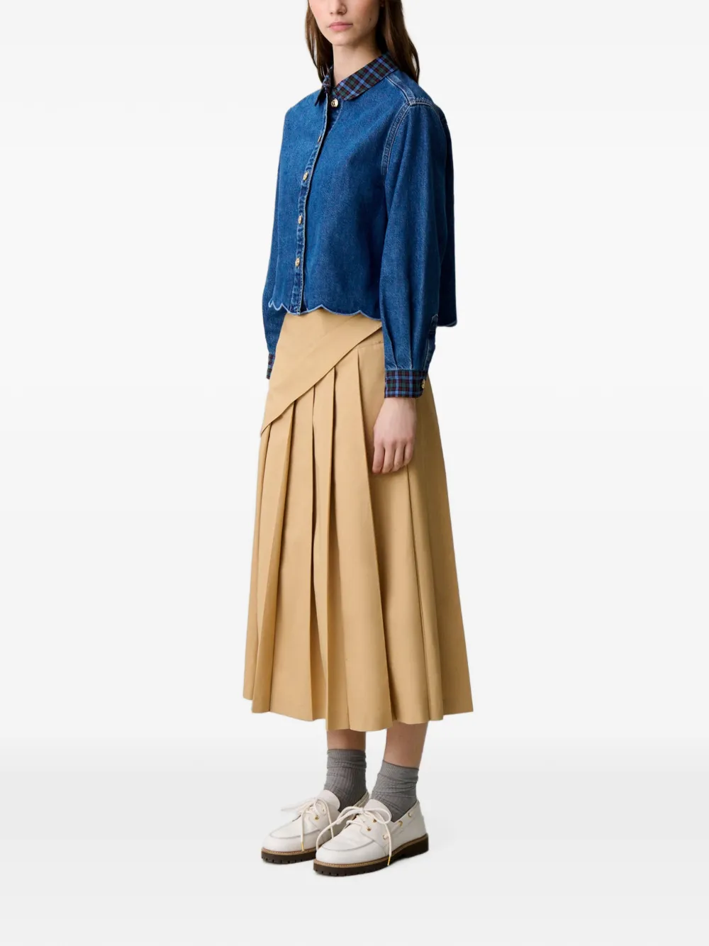 Claudie Pierlot Midi-rok met wikkel-design Beige