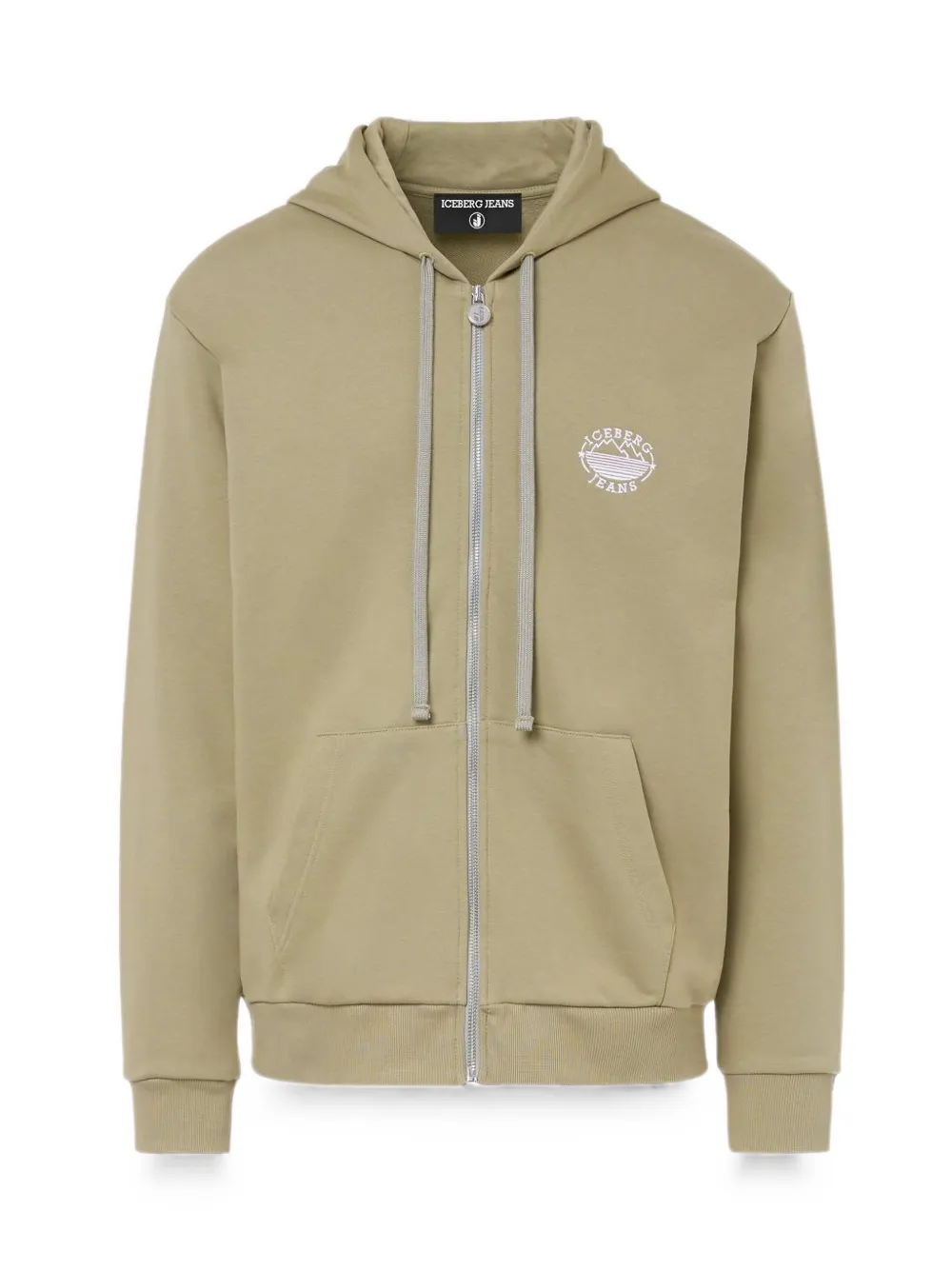 Iceberg Hoodie met logoprint en rits Beige