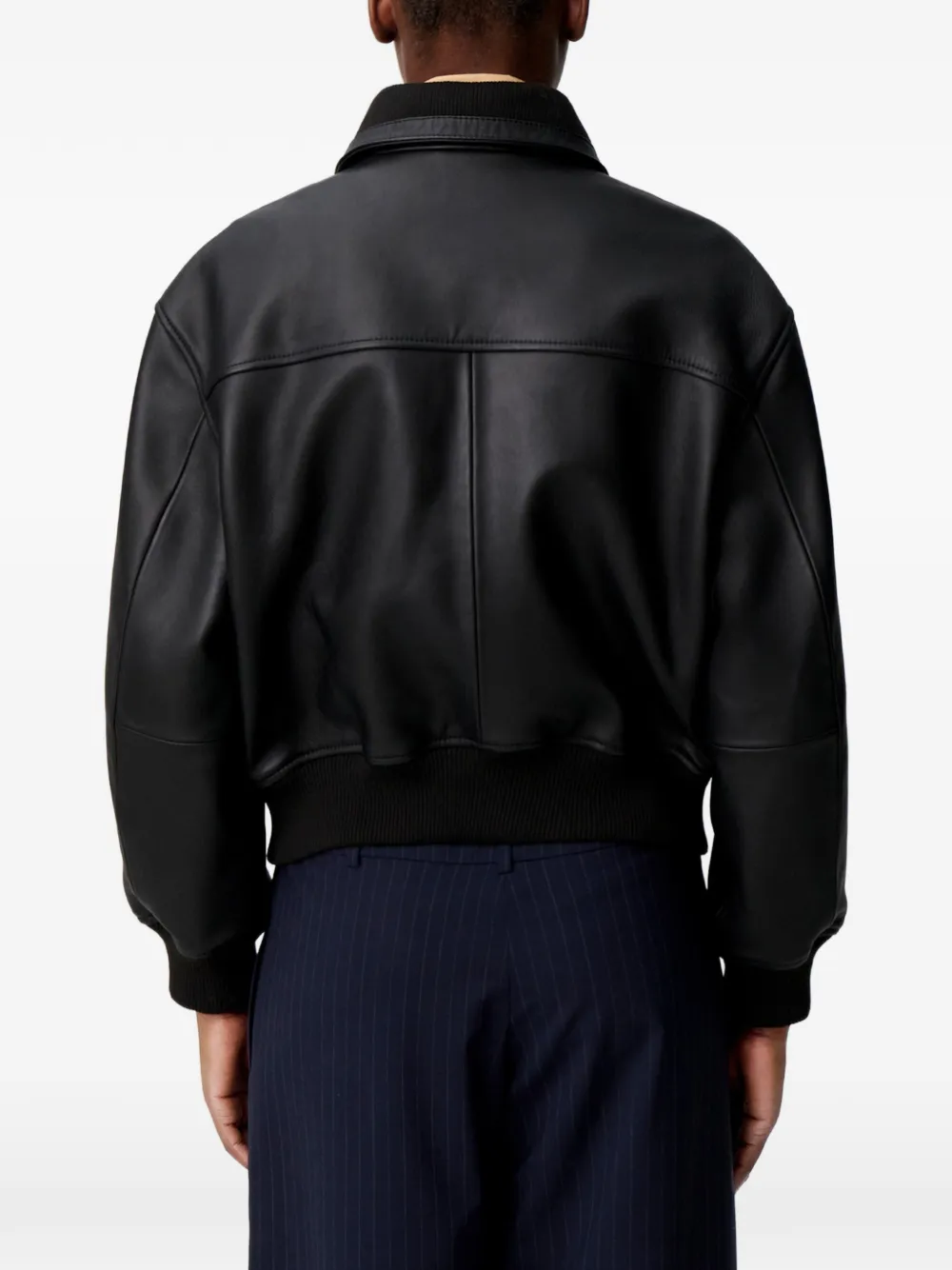 Claudie Pierlot Leren bomberjack Zwart
