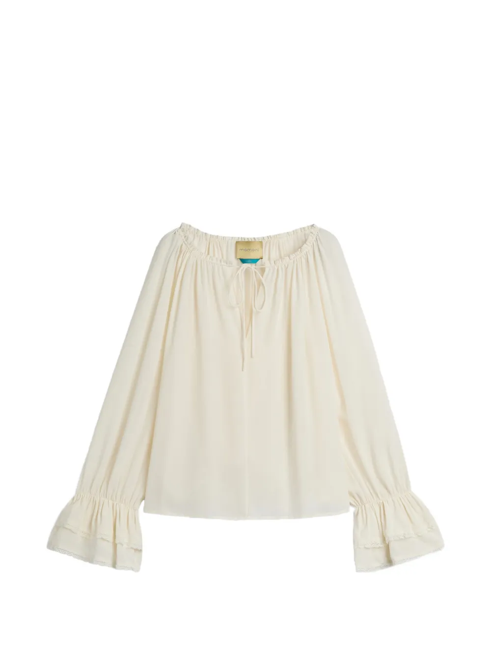 MOMONÌ Blusa Mendoza con ruches - Toni neutri